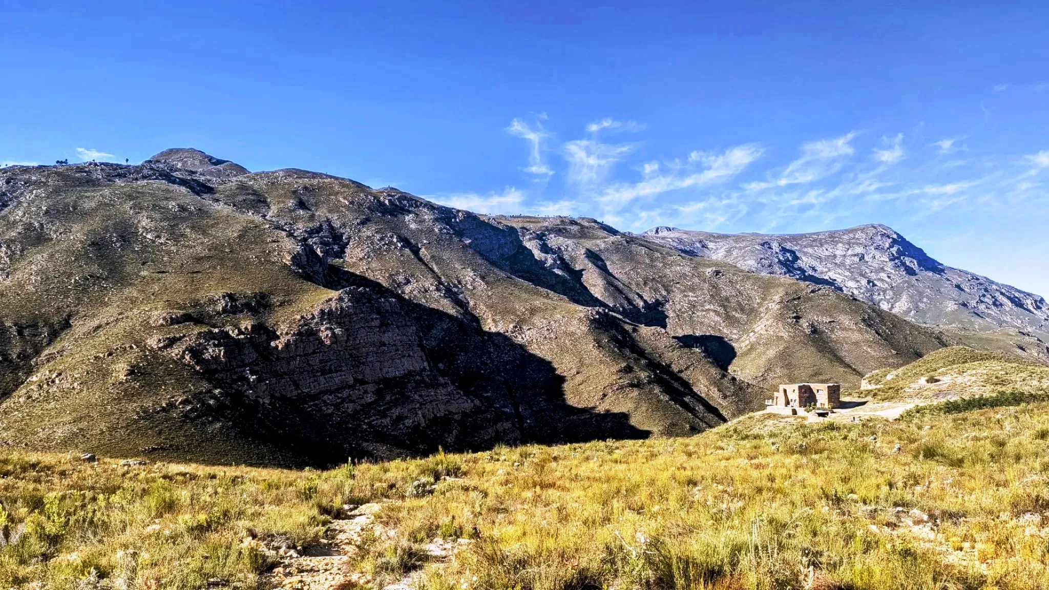 Eagle's Nest stone house with a mountain-view deck