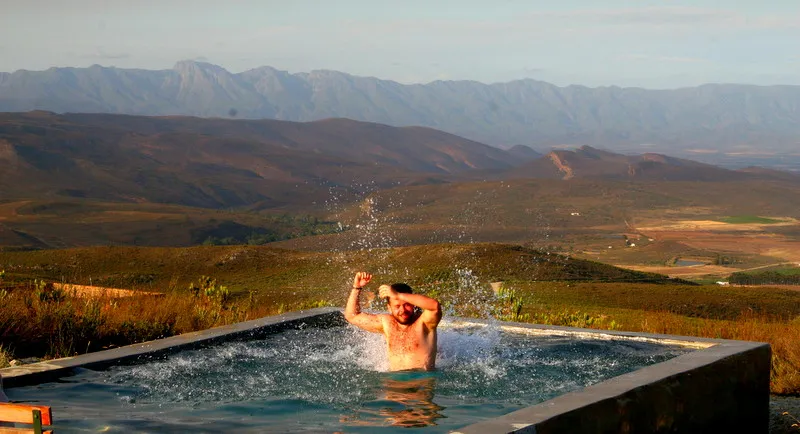 Swimming pool with mountain views
